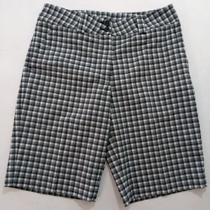 Nike Golf Bermuda Shorts Dri-Fit Size 6 Checkered Blue/Gray.